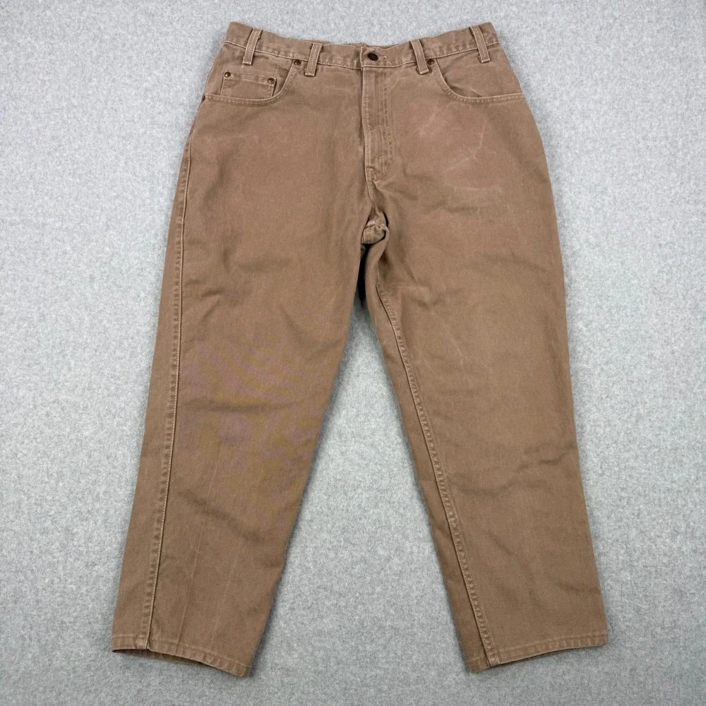 Vintage‎ Levis 545 Jeans Mens 36x27 Brown Loose Fit Faded 90s Denim Made in USA